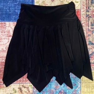 black asymmetrical mini fairy skirt